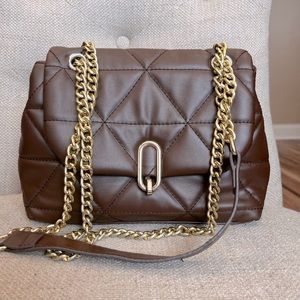 EUC Brown Quilted Crossbody Bag